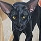 «Пора-пора-порадуемся» картина маслом с ориентальными котами. Картины. Картины маслом Антонина Любецкая. Интернет-магазин Ярмарка Мастеров.  Фото №2