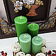  свечи из вощины зелёные.  Набор свечей из вощины, Свечи, Химки,  Фото №1