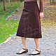 Skirt long MIDI suede Chocolate with a smooth edge, Skirts, Moscow,  Фото №1