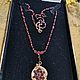 Order Vintage garnet necklace red brass. Antiki777. Livemaster. . Vintage necklace Фото №3