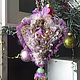 Suspension, interior, in car Heart purple Shabby, Provence, boho. Suspension. ssowl. My Livemaster. Фото №6