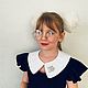 Школьный воротник с инициалами. Воротнички. Наряды детям My little princessИрина. Ярмарка Мастеров.  Фото №4