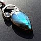 Order Pendant with labradorite 'Moonlit night in the steppe', silver, adult. EdGems jewerly. Livemaster. . Pendant Фото №3