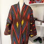 Узбекский шелковый икат. Ткань ручного ткачества Адрас. ST027