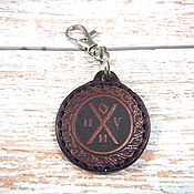 Сумки и аксессуары handmade. Livemaster - original item Leather key chain with an engraving Amulet from all troubles. Handmade.