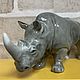 Black Rhinoceros: author's figurine. Figurines. Creative workshop Cheerful porcelain. Online shopping on My Livemaster.  Фото №2