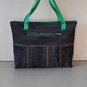 Сумки и аксессуары handmade. Livemaster - original item Tote: Black Denim Shoulder Bag. Handmade.