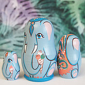 Русский стиль handmade. Livemaster - original item Matryoshka elephants with ice cream. Author`s matryoshka .. Handmade.