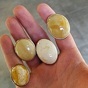 Украшения handmade. Livemaster - original item Rings silver white amber, amber ring, landscape amber. Handmade.