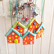 Сувениры и подарки handmade. Livemaster - original item Christmas Tree toys: fabulous glass houses. Handmade.