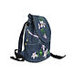 Denim backpack Lilies. Backpacks. Handmade shop. Online shopping on My Livemaster.  Фото №2