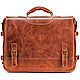 Leather briefcase 'Aramis' (red antique), Brief case, St. Petersburg,  Фото №1