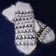 Women's knitted mittens White and black. Mittens. Warm Yarn. My Livemaster. Фото №5
