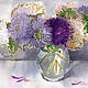  Still life with a bouquet of asters. Watercolor, Pictures, Penza,  Фото №1