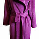 Order Cashmere coat with a belt with a large collar 'Lingonberry'. Lana Kmekich (lanakmekich). Livemaster. . Coats Фото №3