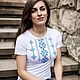 Футболка с вышивкой "8037". Футболки. Вышитые футболки // Вышиванки. Интернет-магазин Ярмарка Мастеров.  Фото №2