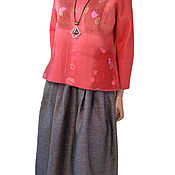 Одежда handmade. Livemaster - original item Beige skirt with soft pleats on a soft belt with elastic band linen. Handmade.