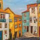 Картина цветные домики Португалия. Картины. Гвозданова Валентина картины. Интернет-магазин Ярмарка Мастеров.  Фото №2