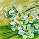 Painting Daffodils Flowers oil palette knife in a frame. Pictures. Yulia Berseneva ColoredCatsArt. My Livemaster. Фото №4