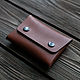 Mini wallet made of leather-Red with embossing, Wallets, St. Petersburg,  Фото №1