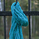 Openwork turquoise scarf, wool stole, Scarves, Lomonosov,  Фото №1