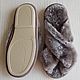 Sheepskin Slippers for women gray ' Crosswise'. Slippers. Warm gift. Online shopping on My Livemaster.  Фото №2