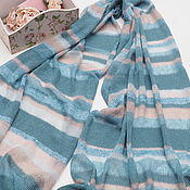 Аксессуары handmade. Livemaster - original item Scarves: striped knitted scarf. Handmade.