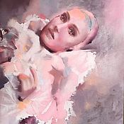 Картины и панно handmade. Livemaster - original item Painting Pastel Pink Clown. Handmade.