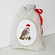 Pouch with embroidery 'Christmas owl'. Gift wrap. Shpulkin dom. My Livemaster. Фото №6