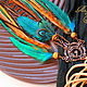 Dark turquoise pendant ' Arkaim'. Necklace. Feather earrings Magic Temptation. Online shopping on My Livemaster.  Фото №2