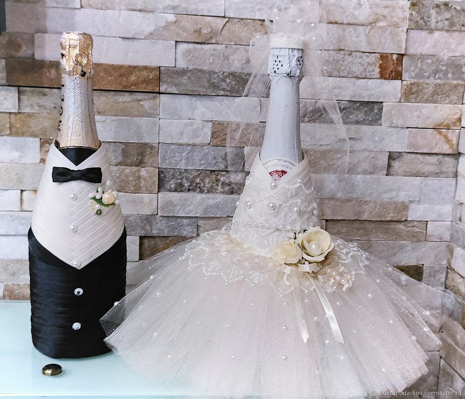 Бутылки свадебные "Жених и невеста", Бутылки свадебные, Новочеркасск,  Фото №1