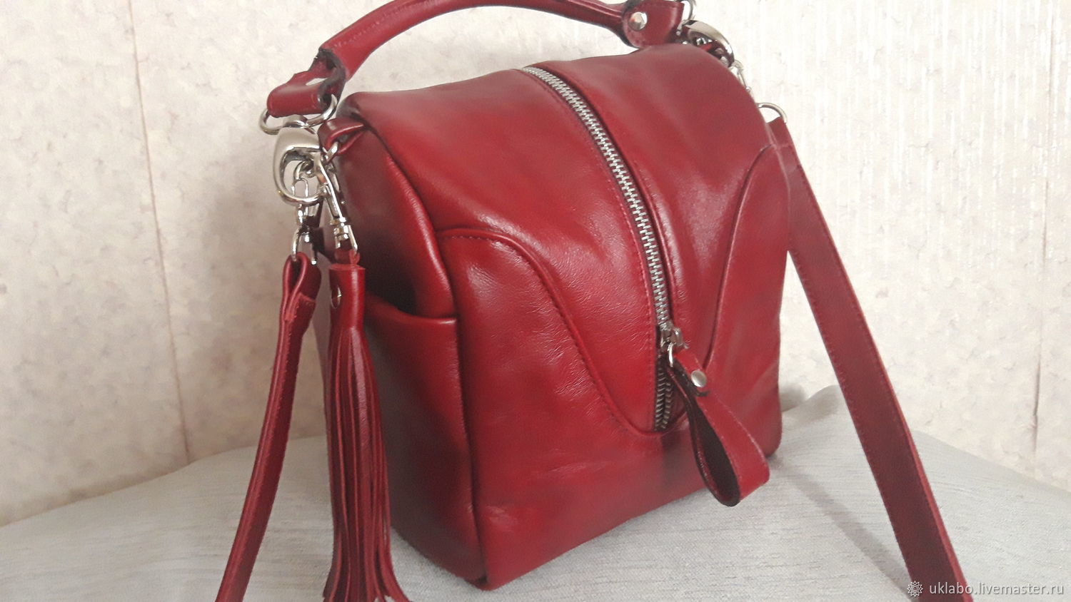 Классическая сумка: Сумка из натуральной кожи. Вагончик вишневая купить ...