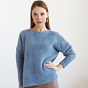 Одежда handmade. Livemaster - original item Sweater Knitwear Warm Grey Oversize Loose Grey Blue Light Blue. Handmade.
