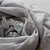 Аксессуары handmade. Livemaster - original item Grey monogram stole made of Italian cambric. Handmade.