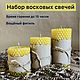 Набор восковых свечей из вощины (3 шт. цвет натур), Свечи, Москва,  Фото №1