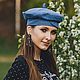 Заказать Джинсовый берет на ножке DENIM женский. Синяя беретка, хлопок. MoroshkaHats Головные уборы. Ярмарка Мастеров. . Береты Фото №3