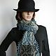 Шарф, палантин "Петербургские тайны" (серый, голубой). Шарфы. IRINA GRUDKINA Handmade Knitwear. Ярмарка Мастеров.  Фото №7