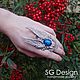 Silver plated Ring "Angel" Blue Sea Jasper. Rings. Shard Noir - handmade jewelry. My Livemaster. Фото №6