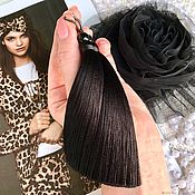 Украшения handmade. Livemaster - original item Earrings-brush Total black black silk Agatha black cubic Zirconia. Handmade.