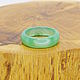 18 р-р Кольцо Зеленый тонированный агат (нкзта18), Кольца, Гатчина,  Фото №1