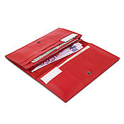 Сумки и аксессуары handmade. Livemaster - original item Genuine leather mirror wallet (red). Handmade.