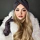 Весенняя чалма из эко замши антрацит. Чалмы. SOFIE ACCESSORIES. Интернет-магазин Ярмарка Мастеров.  Фото №2