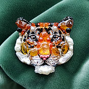 Украшения handmade. Livemaster - original item Brooch tiger. Handmade.