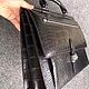 Men's briefcase, crocodile skin, in black. Men\'s bag. SHOES&BAGS. My Livemaster. Фото №4