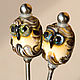 Dessert Couple owls (spoon and fork) lampwork. Spoons. BeautyGlassByKate(Lampwork) (beauty-glass). My Livemaster. Фото №5
