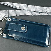 Сумки и аксессуары handmade. Livemaster - original item A phone bag. cobalt with a satin strap. Handmade.
