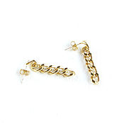 Украшения handmade. Livemaster - original item Earrings chains, gold earrings chains 