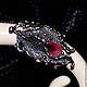 Серебряное кольцо с турмалином "Лианы", Кольца, Москва,  Фото №1