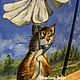 Модульные картины маслом (триптих) "Питерский кот и бабочки". Картины. Картины и декупаж от СветЛаны Визун (sunnyshop). Ярмарка Мастеров.  Фото №4