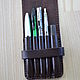 Leather pen case. Canisters. crecca. Online shopping on My Livemaster.  Фото №2